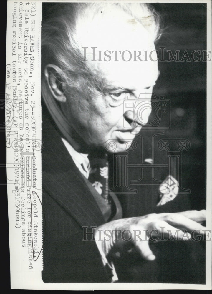 1971 Press Photo Noted conductor,Leopold Stokowski - Historic Images