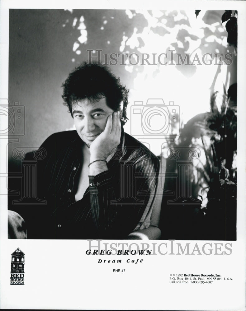 1992 Press Photo Musician Greg Brown , Dream Cafe - Historic Images