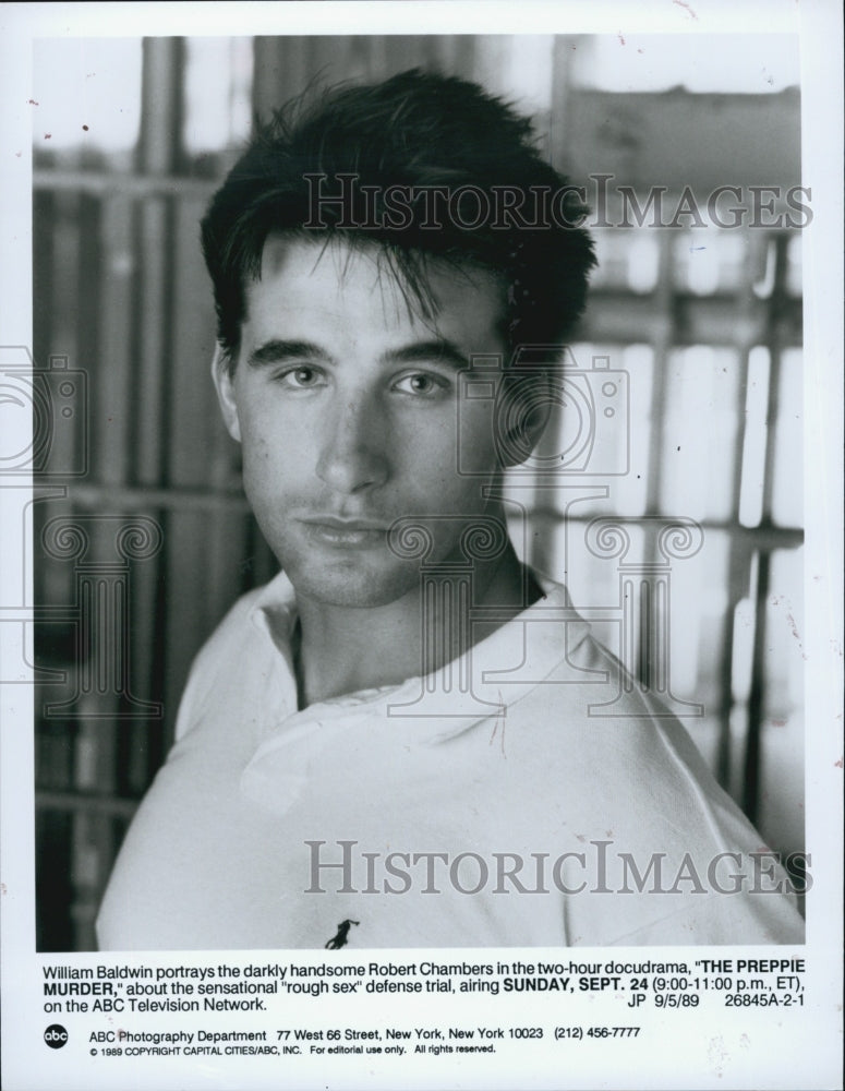 1989 Press Photo William Baldwin stars in "The Preppie Murder" - Historic Images