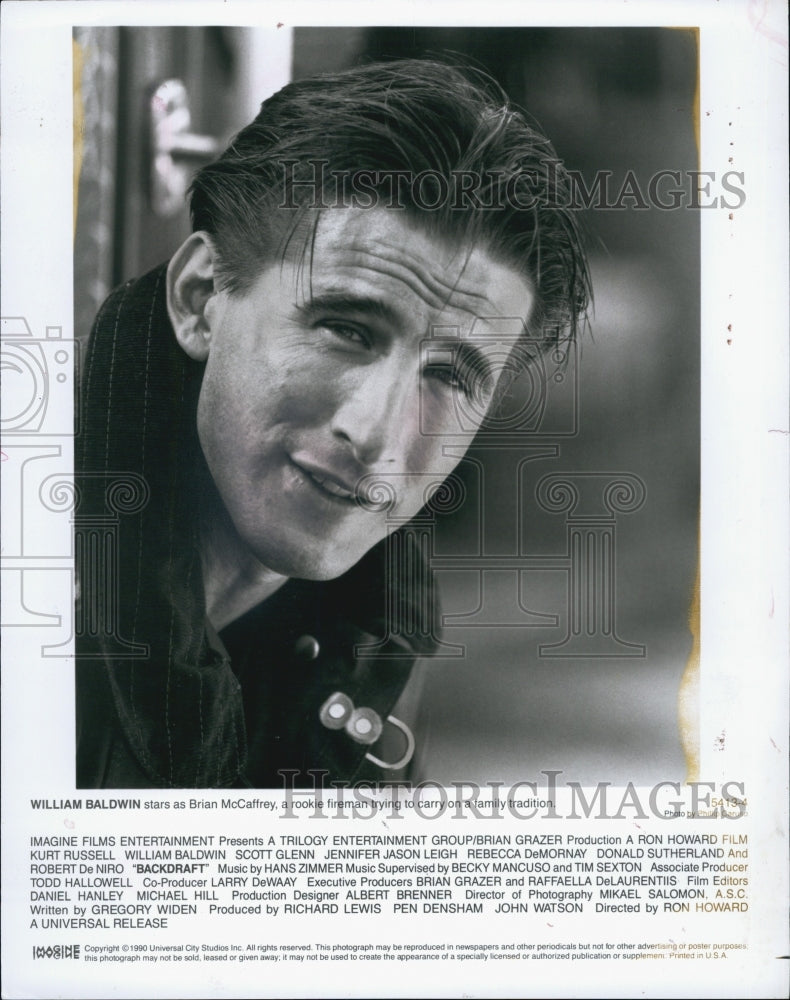 1990 Press Photo William Baldwin stars in &quot;Backdraft&quot; - Historic Images