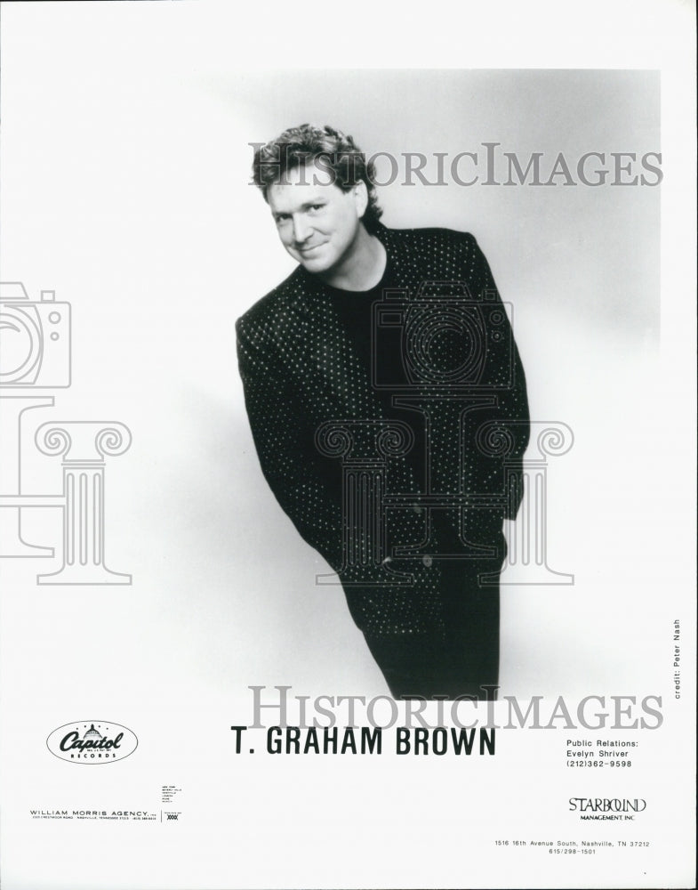 1991 Press Photo T Graham Brown/Capitol Records - Historic Images