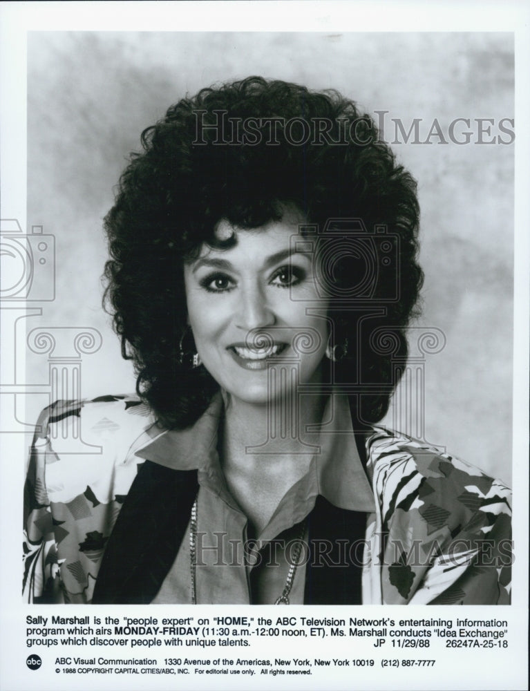 1988 Press Photo Sally Marshall in "home" on ABC "Idea Exchange" - Historic Images