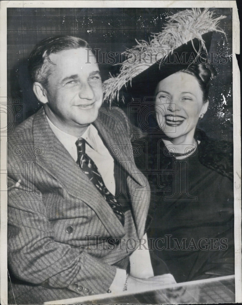 1950 Press Photo Film Producer Mervin Leroy and Kathryn Spiegel . - Historic Images