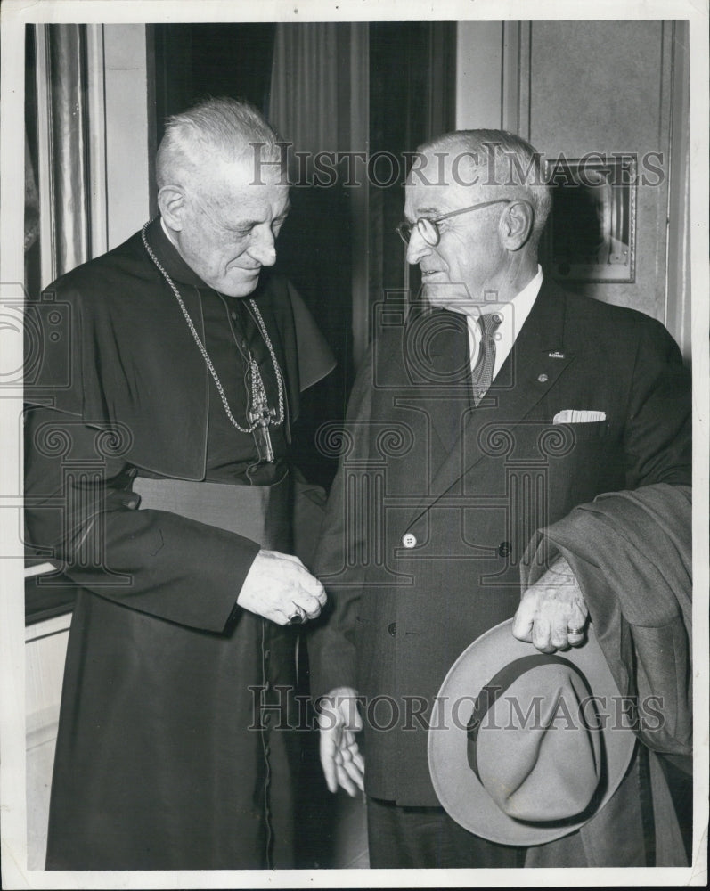 1958 Press Photo Archbishop Cushing and Harry Truman - Historic Images