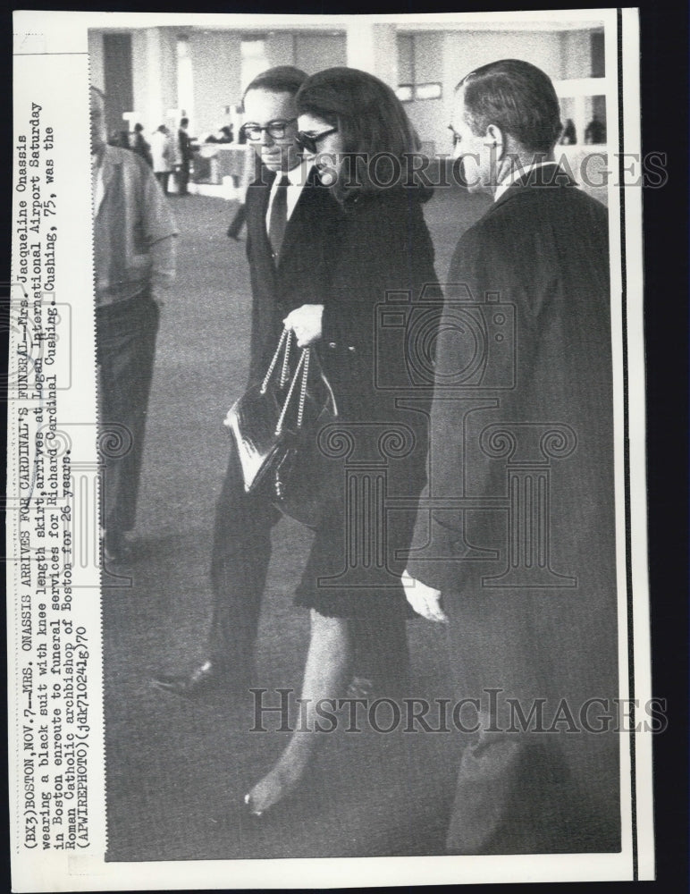 1970 Mrs. Jacqueline Onassis At Logan International Airport - Historic Images