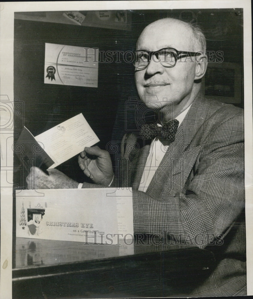 1955 Press Photo Frank B. Sohl, head of a New York Printing Firm - Historic Images