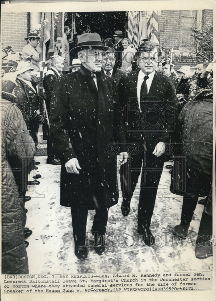 1971 Sen, Edward M. Kennedy and Sen. Leverett Saltonstall. - Historic Images