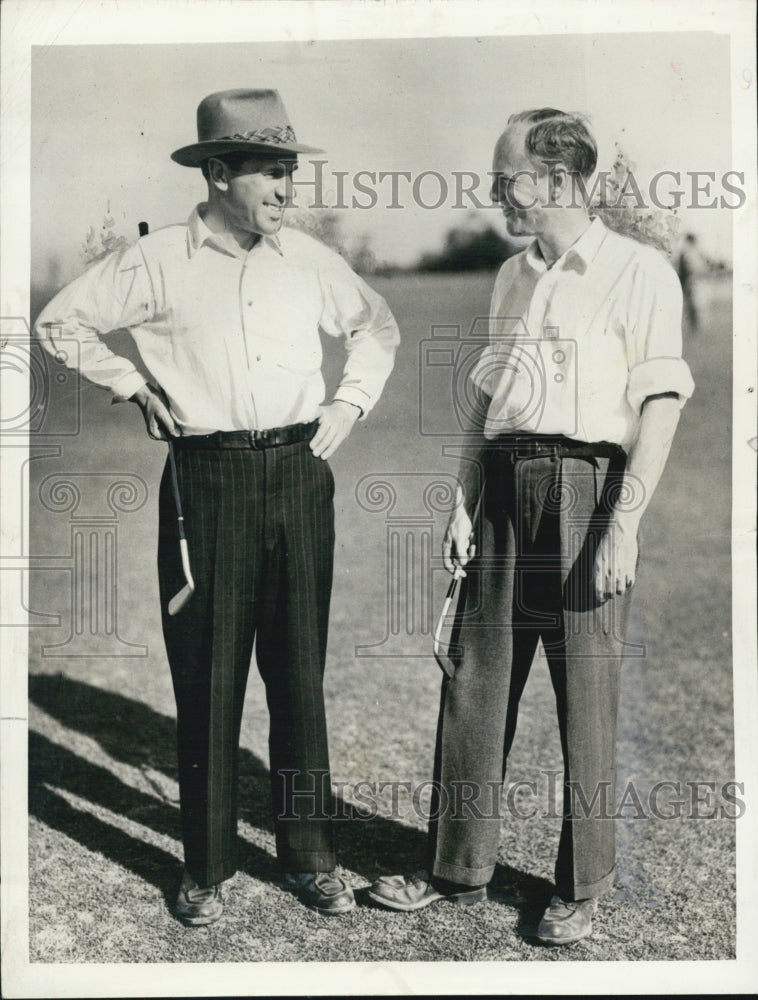 1940 Press Photo Jay Ryerson and George T.Dunlap Jr. (right),Professional Golfer - Historic Images