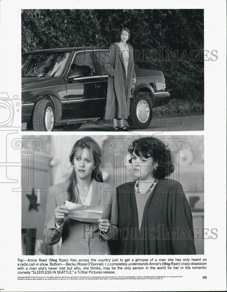 1993 Press Photo Actress Meg Ryan Rosie O&#39;Donnell Sleepless in Seattle TriStar - Historic Images