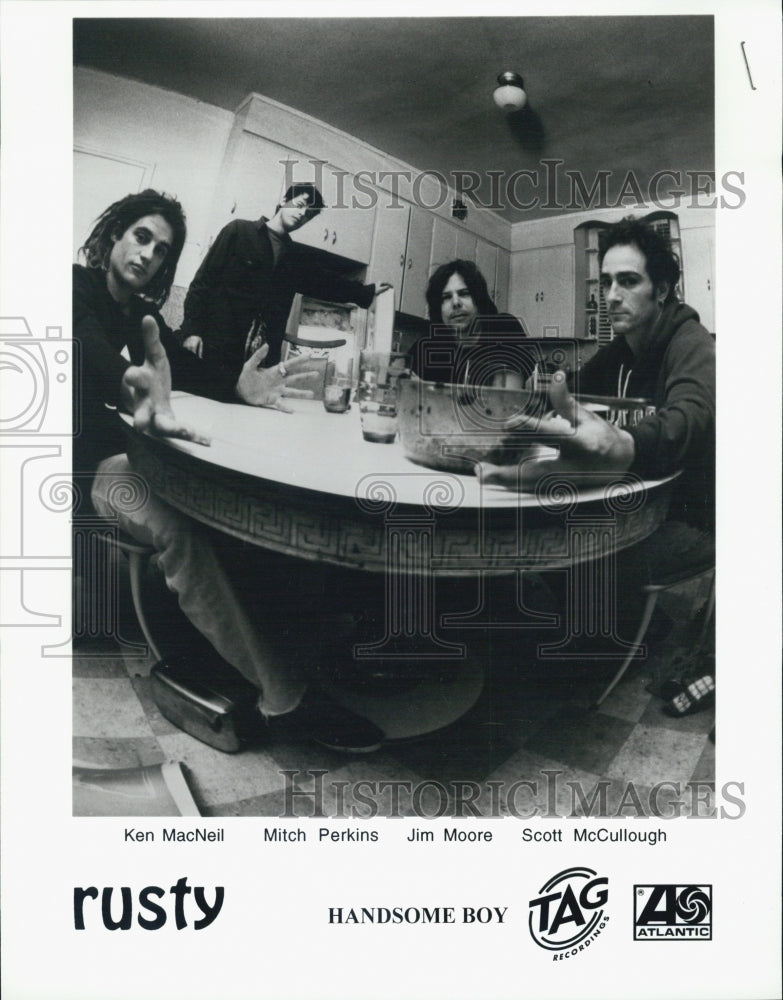 Press Photo Canadian Rock Band Rusty By Handsome Boy Records - Historic Images