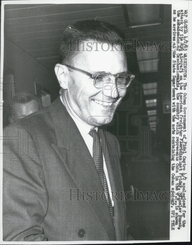 1963 Press Photo Czech ambassador Miloslav Ruzek - Historic Images