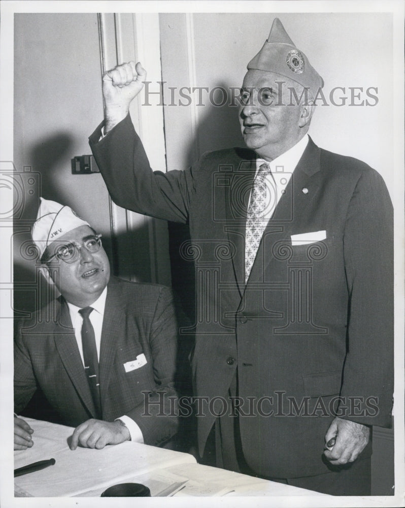 1958 Press Photo Jewish War Vets Samuel B Cinemon & Banjamin Kaufman - Historic Images