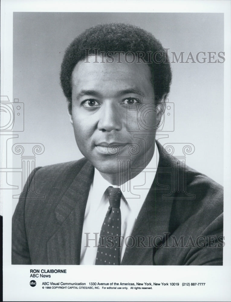 1988 Press Photo ABC News Reporter Ron Claiborne - Historic Images