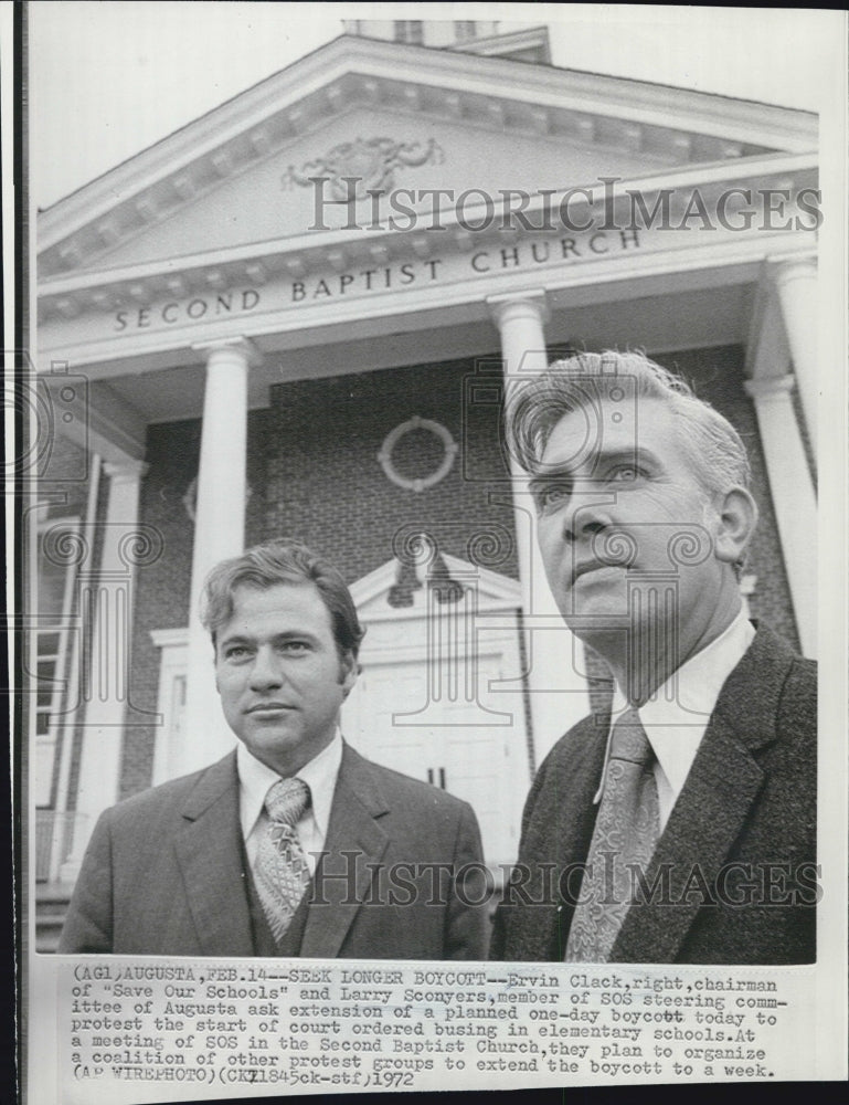 1972 Press Photo Ervin Clack and Larry Sconyers of Save Our Schools - Historic Images