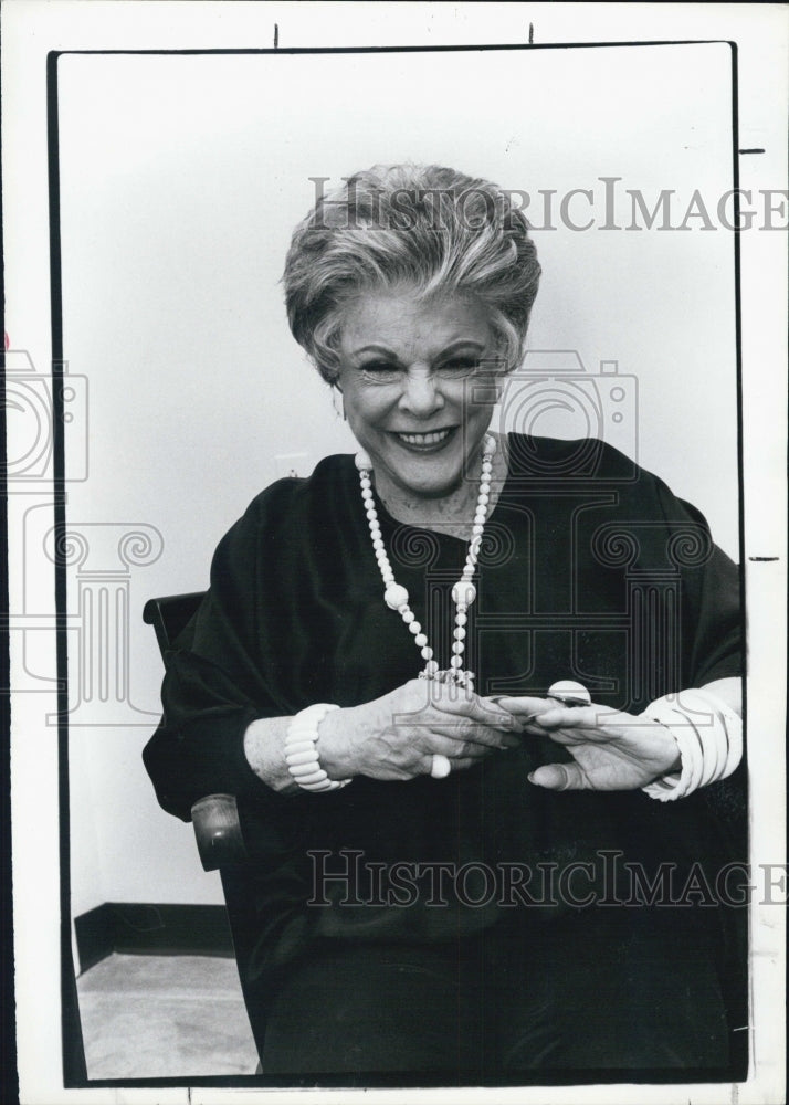 1986 Press Photo Actress Virginia Graham - Historic Images