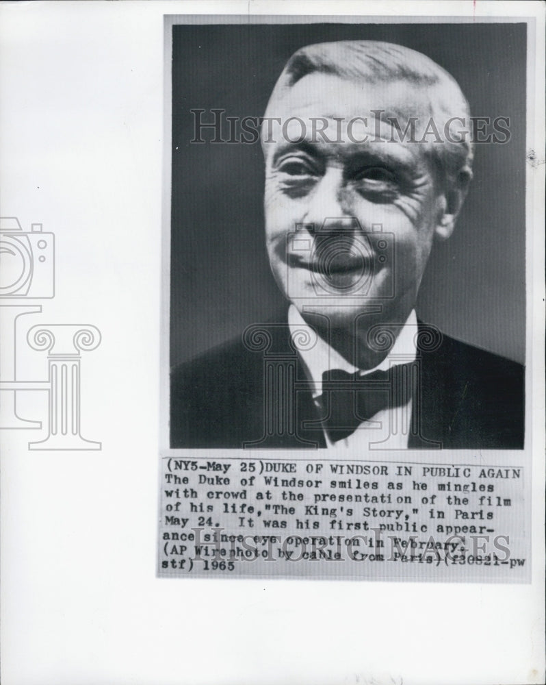 1965 Press Photo The Duke of Windsor in Paris - Historic Images