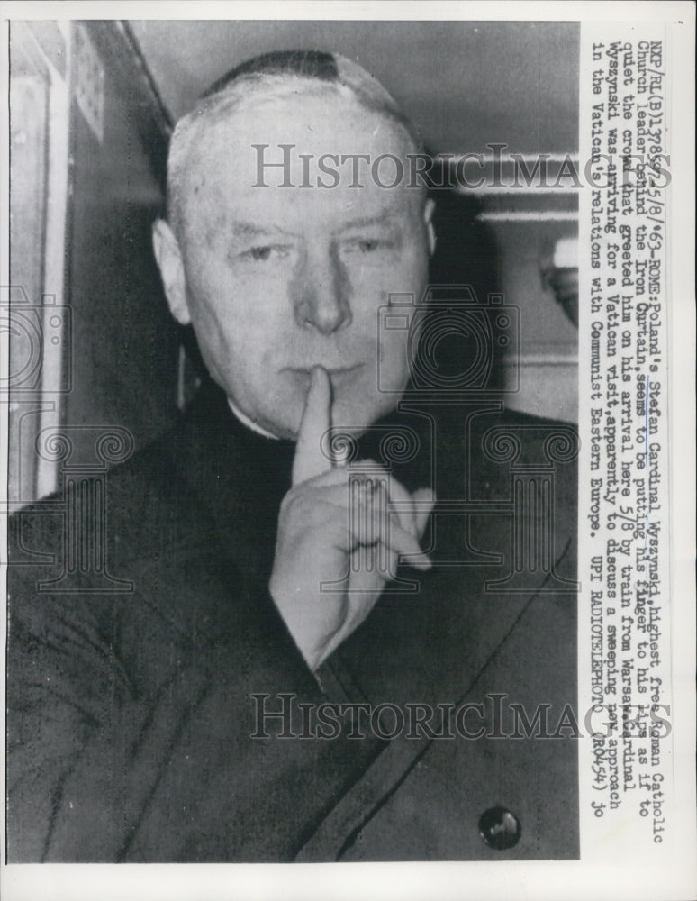 1963 Press Photo Poland Cardinal Sefan Wyszynski Highest Roman Catholic Leader - Historic Images