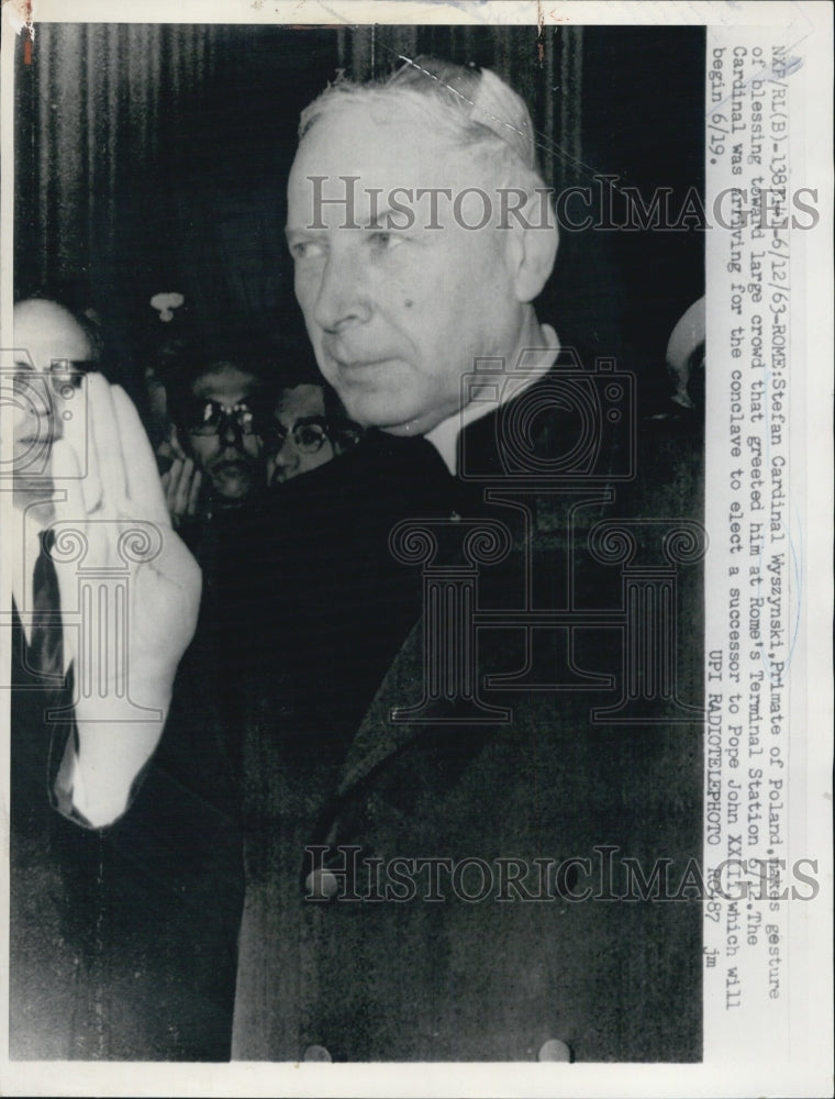 1963 Press Photo Catholic Primate of Poland Stefan Cardinal Wyszynski - Historic Images