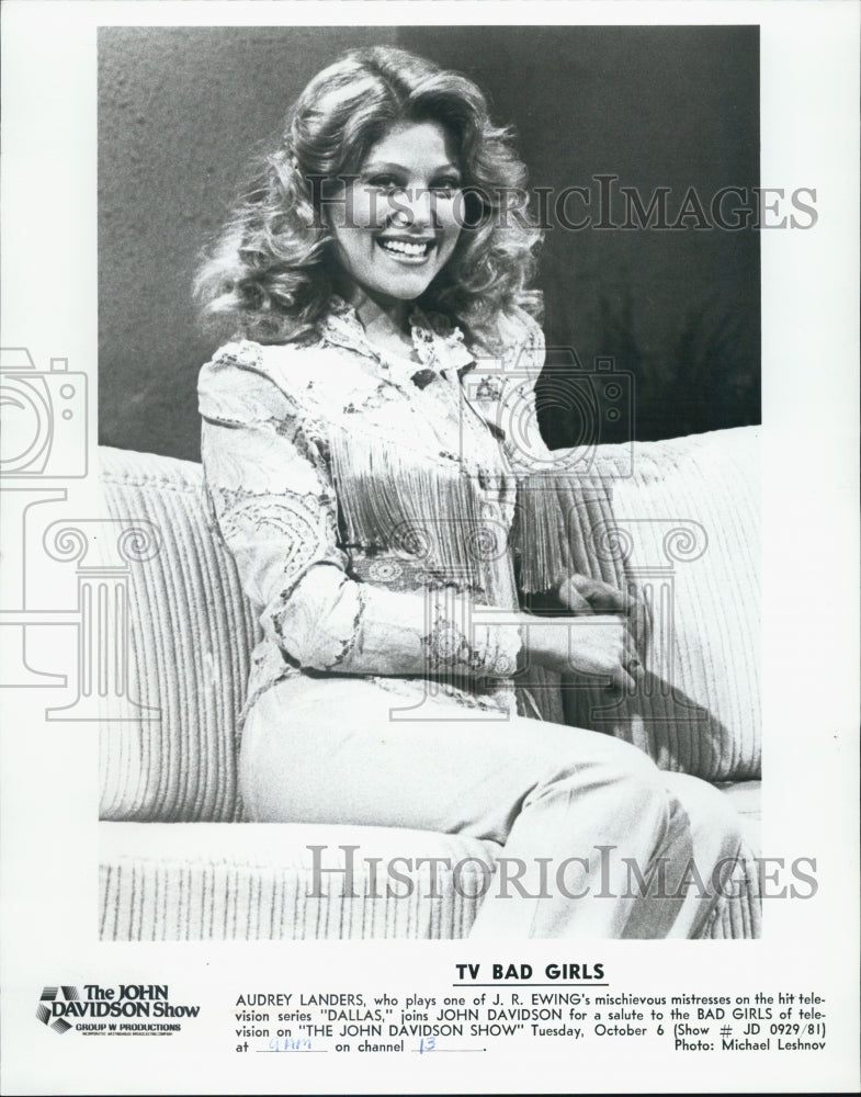 Press Photo Actress Audrey Landers on "The John Davidson Show" - Historic Images