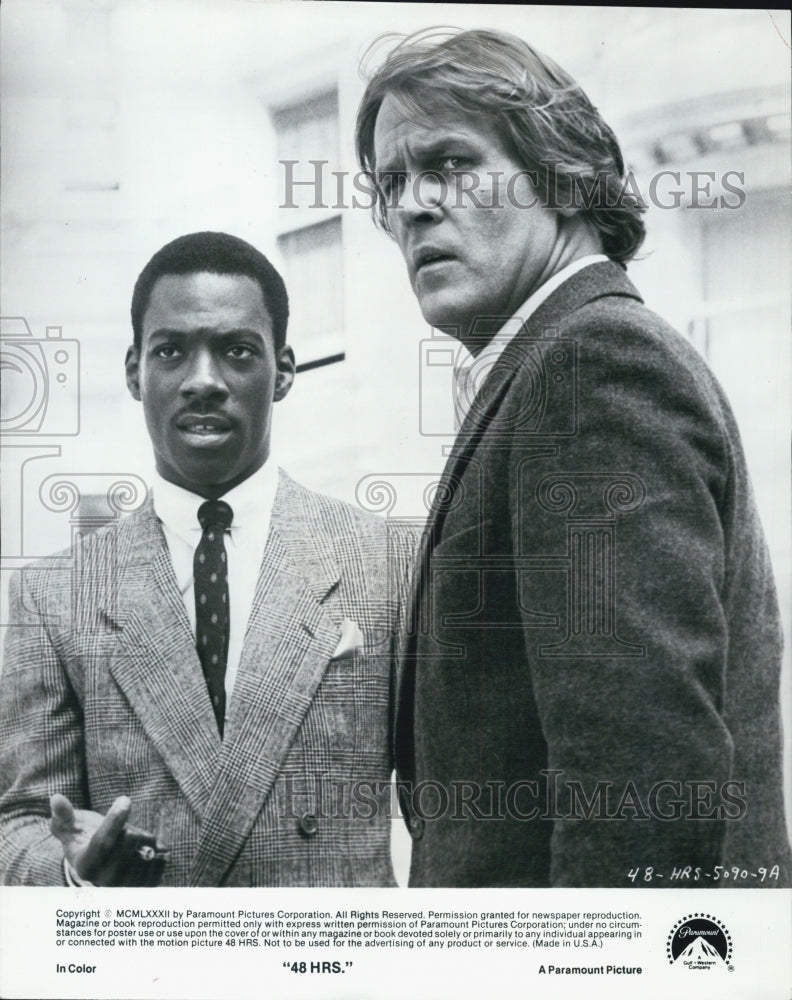 1982 Press Photo Eddie Murphy & Nick Nolte in "48 HRS" - Historic Images
