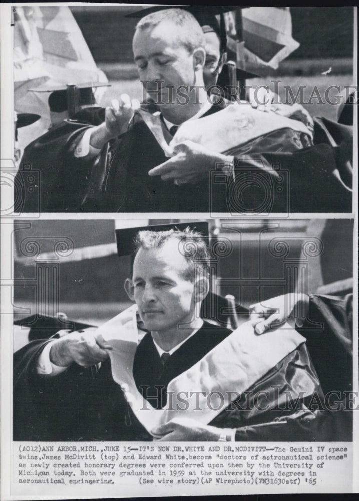 1965 Press Photo Gemini IV space twins James McDivitt &amp; Edward White - Historic Images