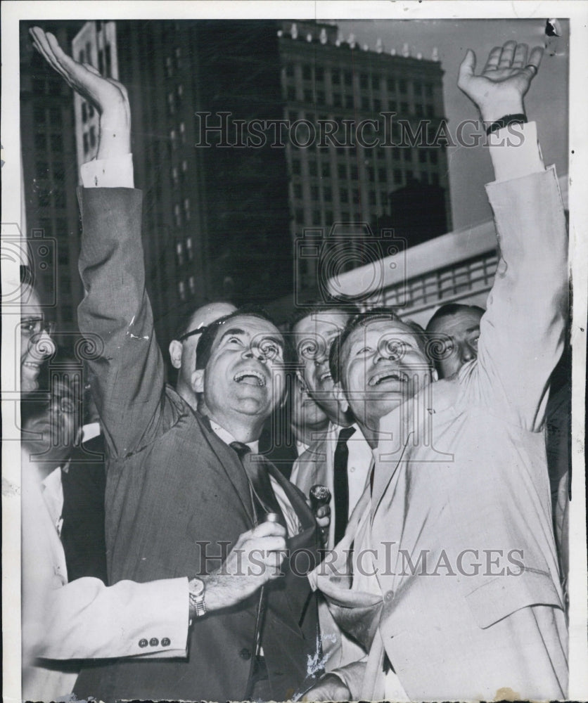 1960 Press Photo Gov. Nelson Rockefeller and Richard Nixon, Political Rivals - Historic Images