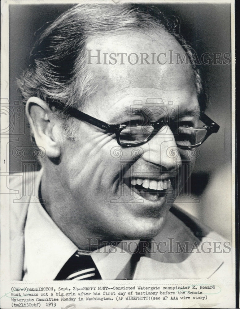 1973 Press Photo Watergateonspirator E. Howard Hunt - Historic Images