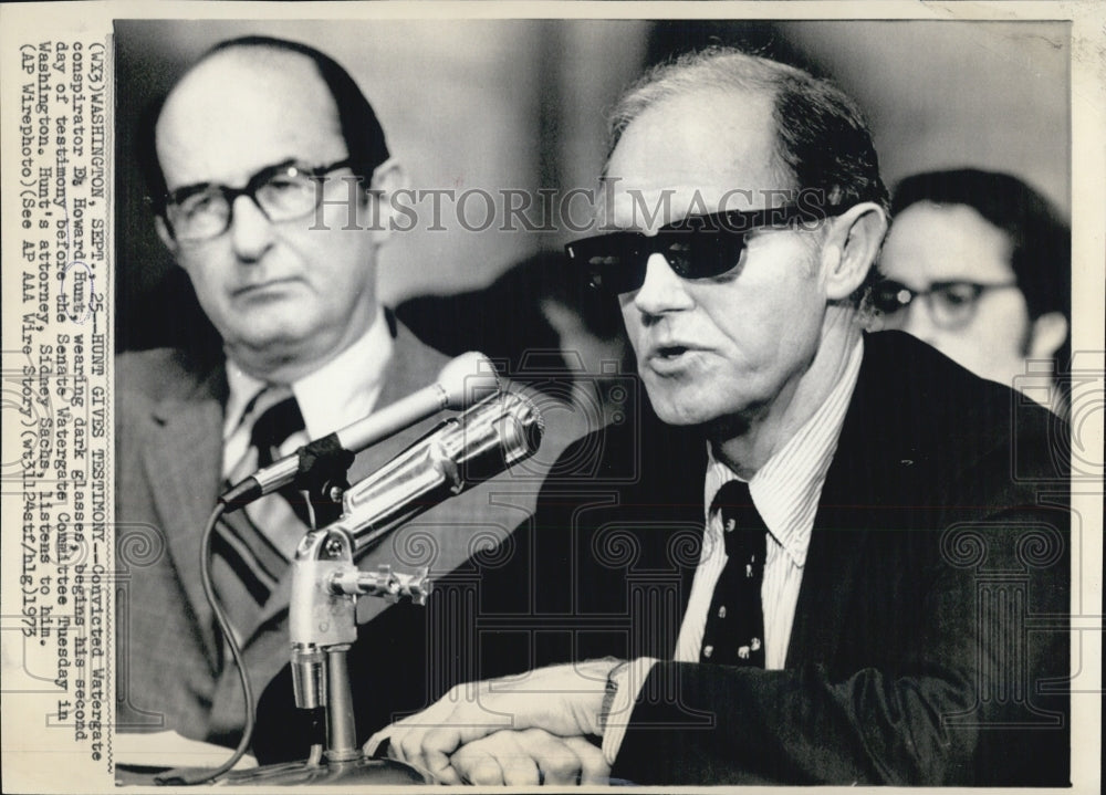 1973 Press Photo Former White House Aide and Watergate Conspirator E Howard Hunt - Historic Images