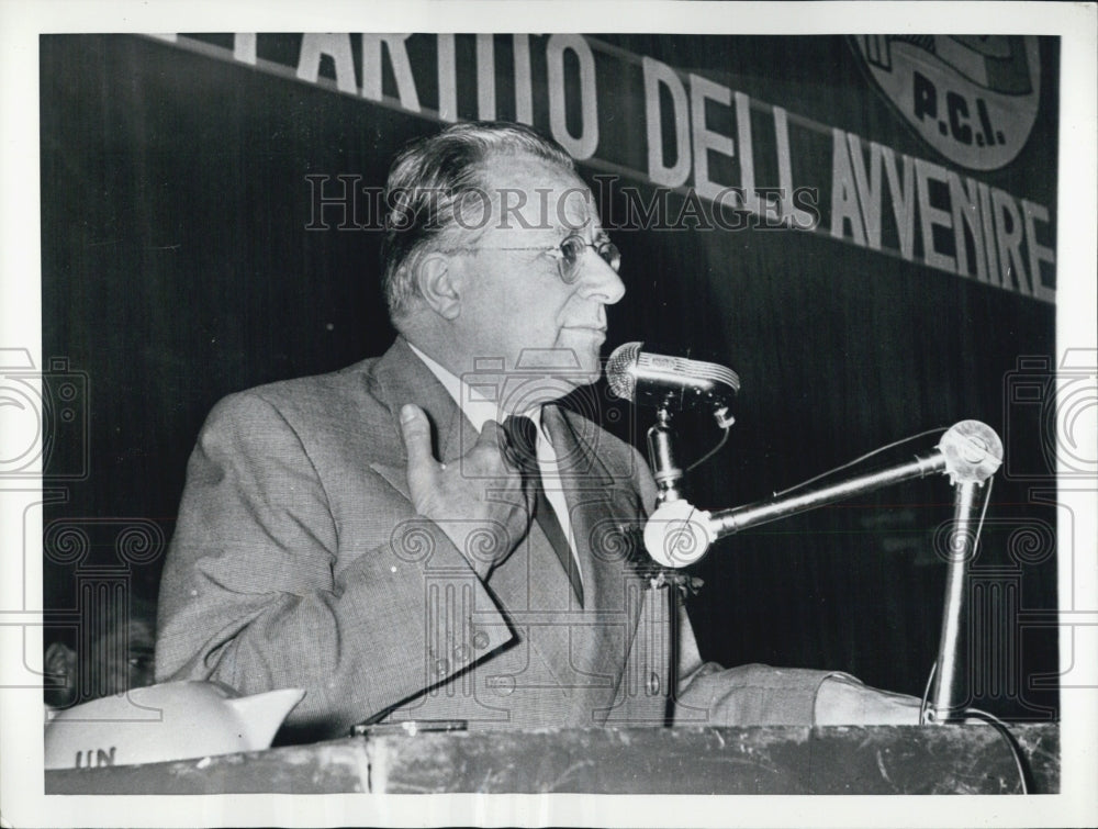 1956 Press Photo Palmiro Togliatti Head of Italy&#39;s Communist Party - Historic Images