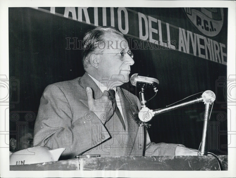 1956 Press Photo Palmiro Togliatti Head of Italy's Communist Party - Historic Images