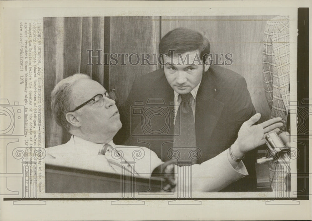 1974 Press Photo Sam Garrison, and Senate Minority Leader - Historic Images