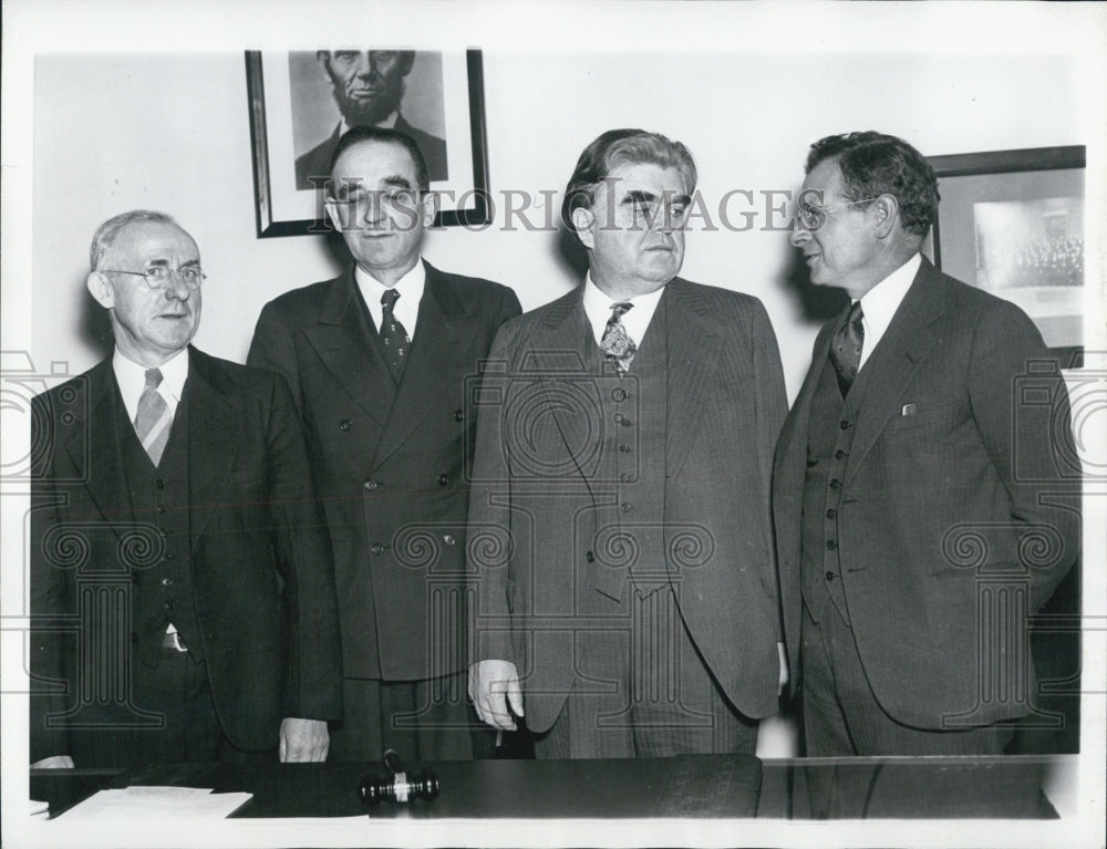 1938 Press Photo CIO Union Heads John Brophy,Charles P.Howard,John Lewis and - Historic Images