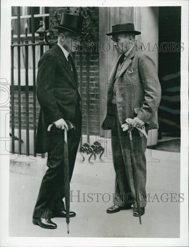 1939 Press Photo Sir Samuel Hoare &amp; British Home Sec Sir Claude Schuster - Historic Images