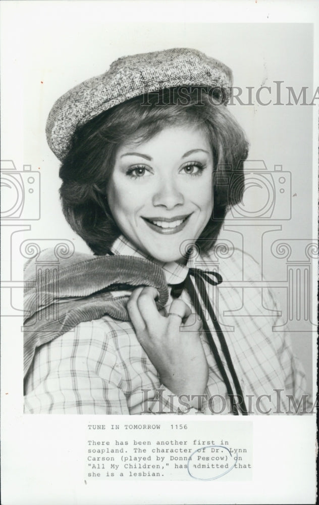 Press Photo Donna Pescow, Actress in "All my Children" - Historic Images