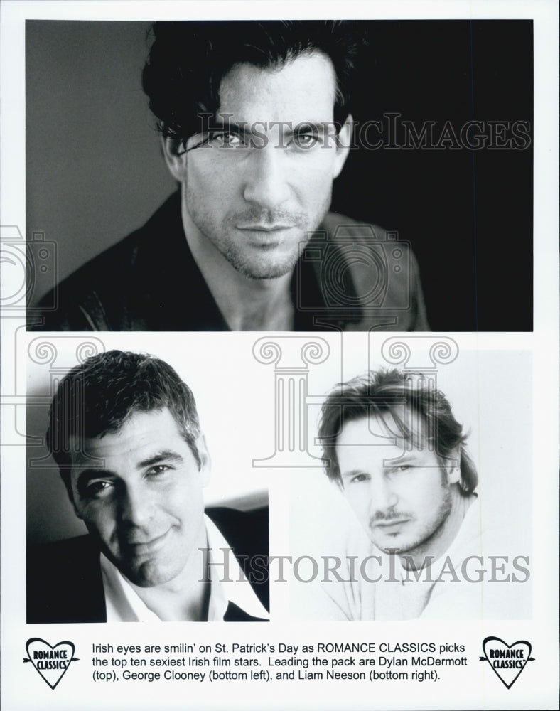 Press Photo Actors Dylan McDermott,George Clooney and Liam Neeson&quot; - Historic Images