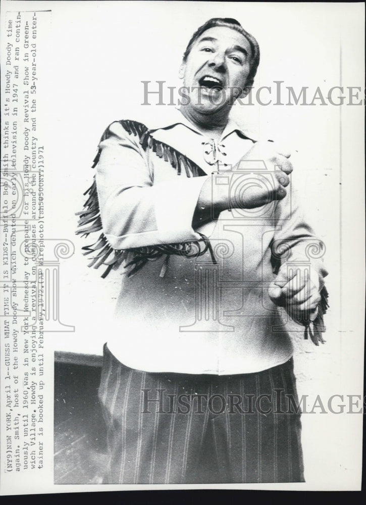 1971 Press Photo Buffalo Bob Smith on Howdy Doody - Historic Images