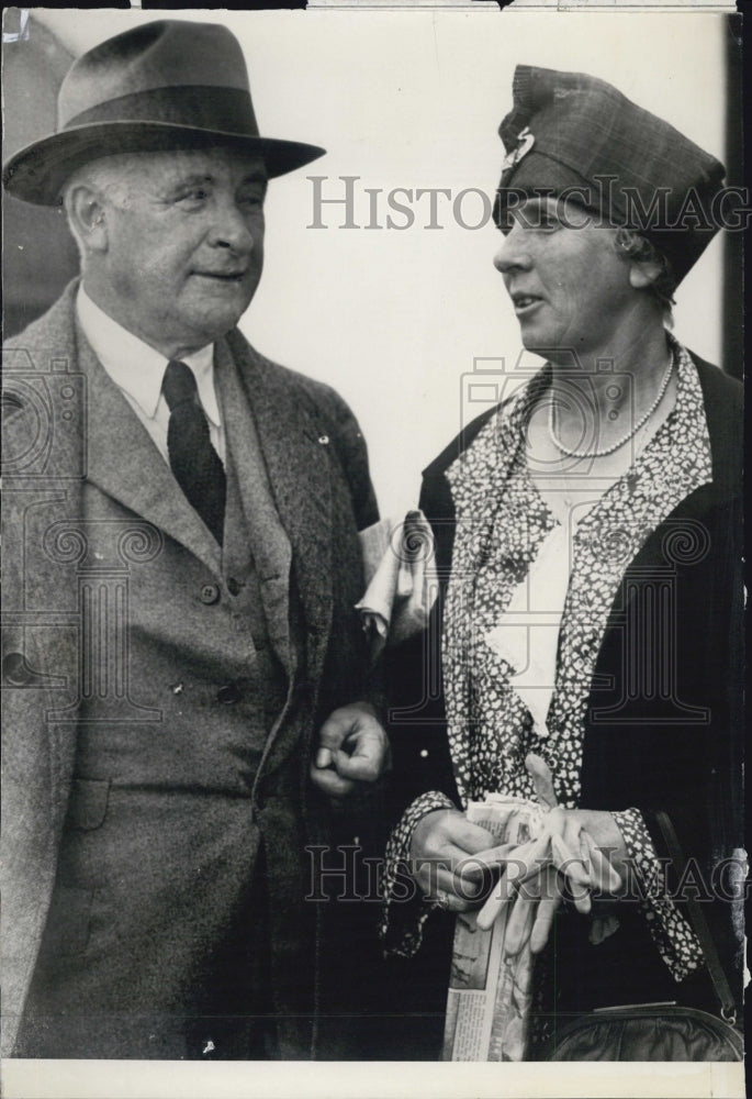1930 Press Photo Roland M Baker and his wife - Historic Images