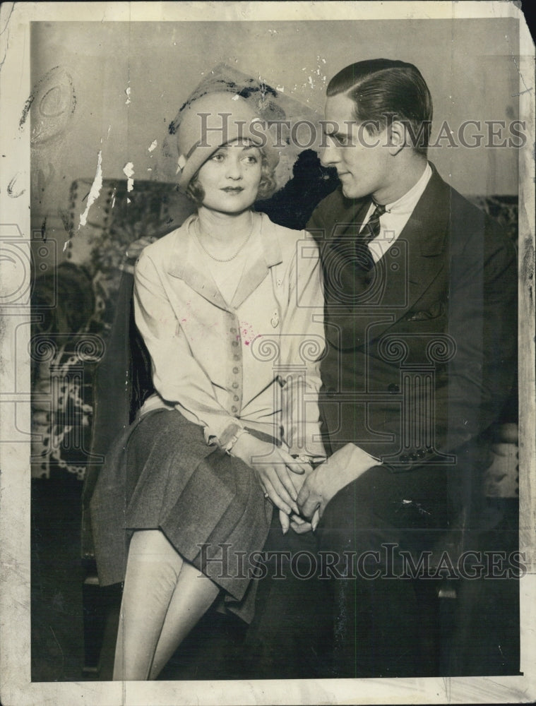1934 Press Photo Philip Plant &actress Constance Bennett - Historic Images
