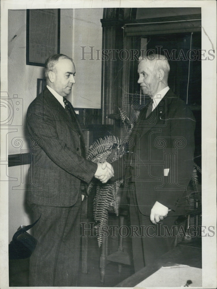 1937 Press Photo W Tonra &amp; Allen Rutherford Brookline Police - Historic Images