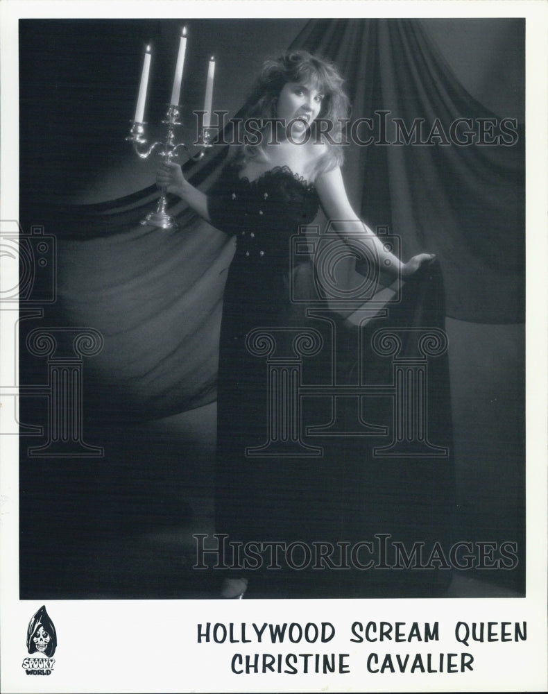 Press Photo Hollywood Scream Queen Christine Cavalier - Historic Images