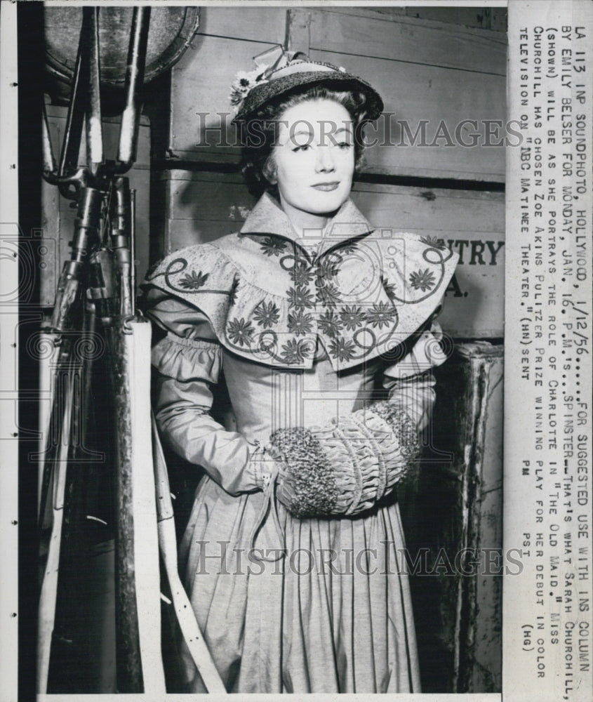 1956 Press Photo Actress Sarah Churchill in "The Old Maid" - Historic Images