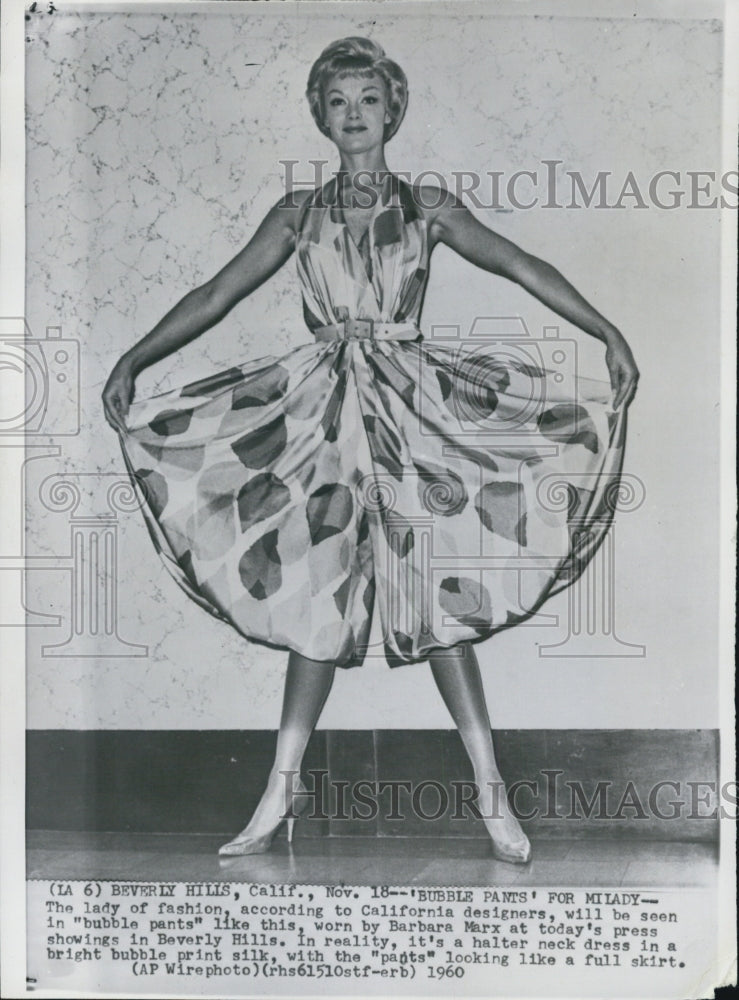 1960 Press Photo Barbara Marx, American former model and showgirl. -  Historic Images