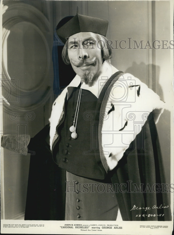 1935 Press Photo Actor George Arliss in "Cardinal Richelieu" - Historic Images