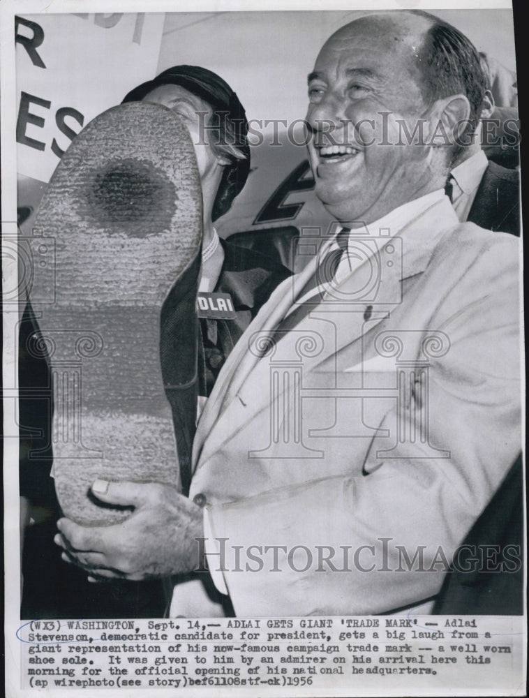 1956 Press Photo Candidate for President Adlai Stevenson democrat opens - Historic Images