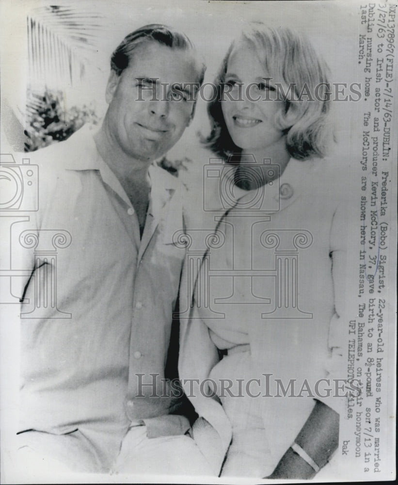 1963 Press Photo Fredericka Bob Sigrist Marries Actor/Producer Kevin McClory - Historic Images