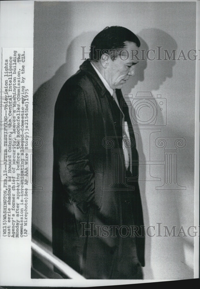 1975 Press Photo Howard Osborn Former Chief of the Central Intelligence Agency - Historic Images