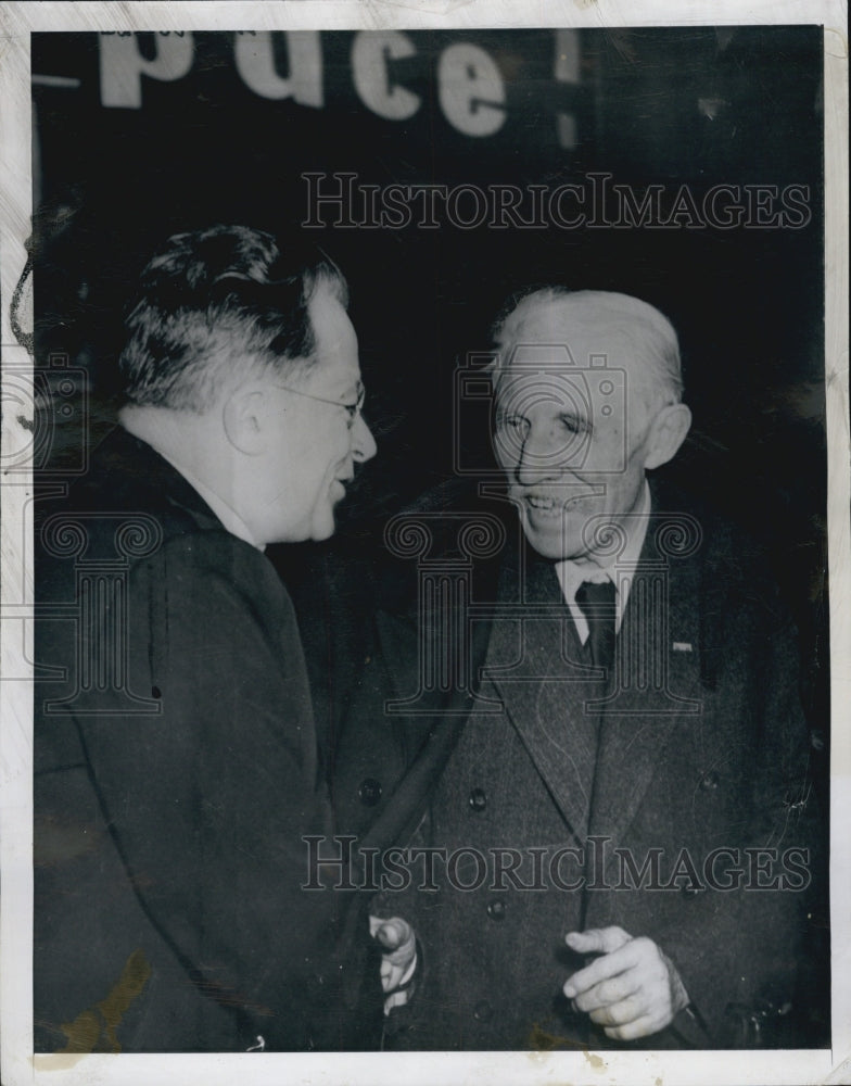 1949 Press Photo Palmyro Togliatti,left,Marcel Cachin of France,meeting - Historic Images