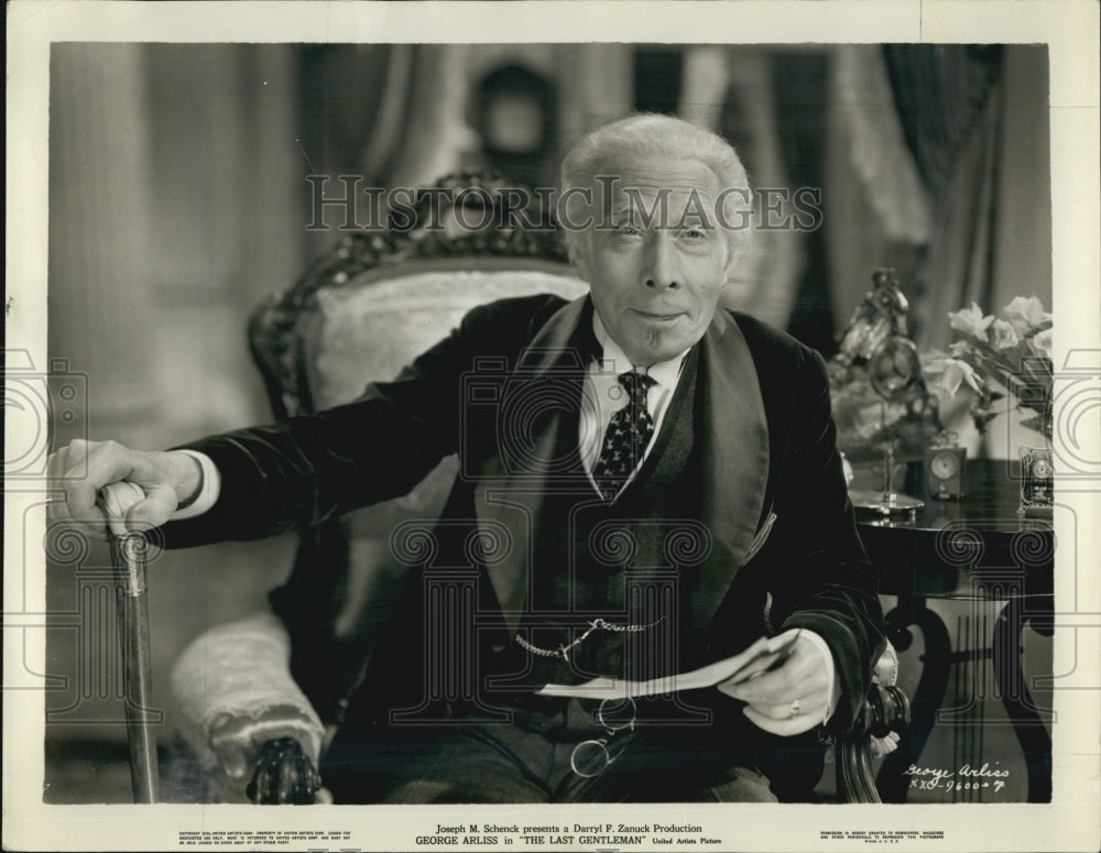 1934 Press Photo Actor George Arliss in "The Last Gentleman" - Historic Images