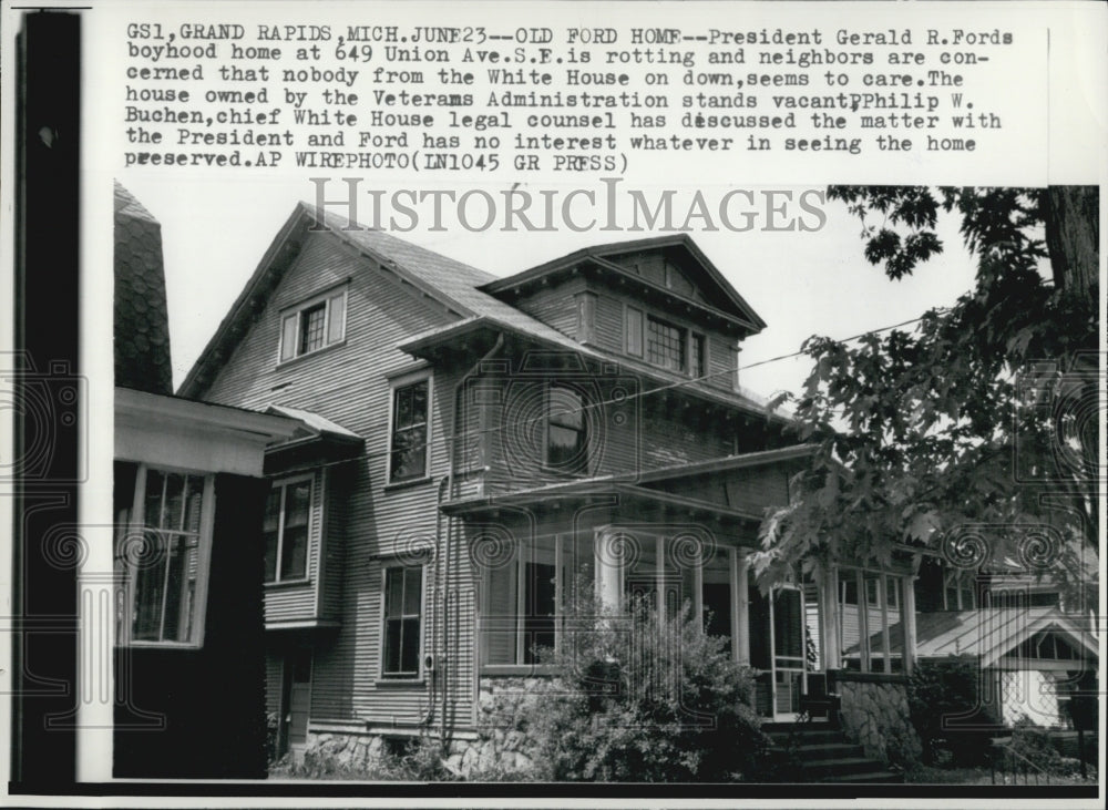 1975 Press Photo Home of President Gerald Ford - Historic Images