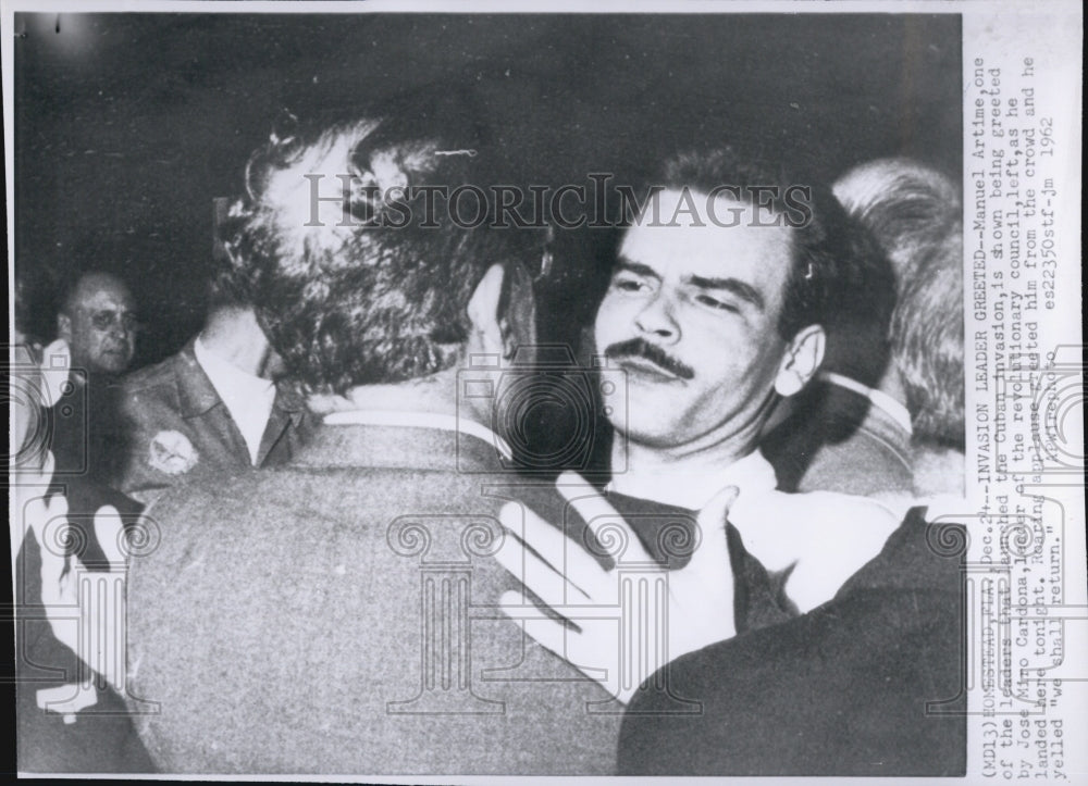 1962 Press Photo Cubans Manuel Artime & Jose Miro Cardona of Revolutionary Leade - Historic Images